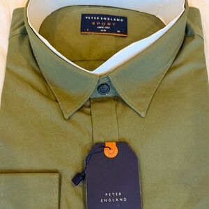 Peter England NWT large shirt - sage green shirt - beautiful color
